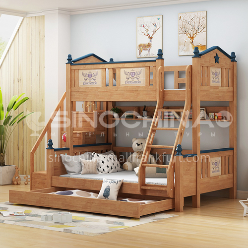 JLX-3913 bedroom modern solid wood frame, foam mattress fashion double bed